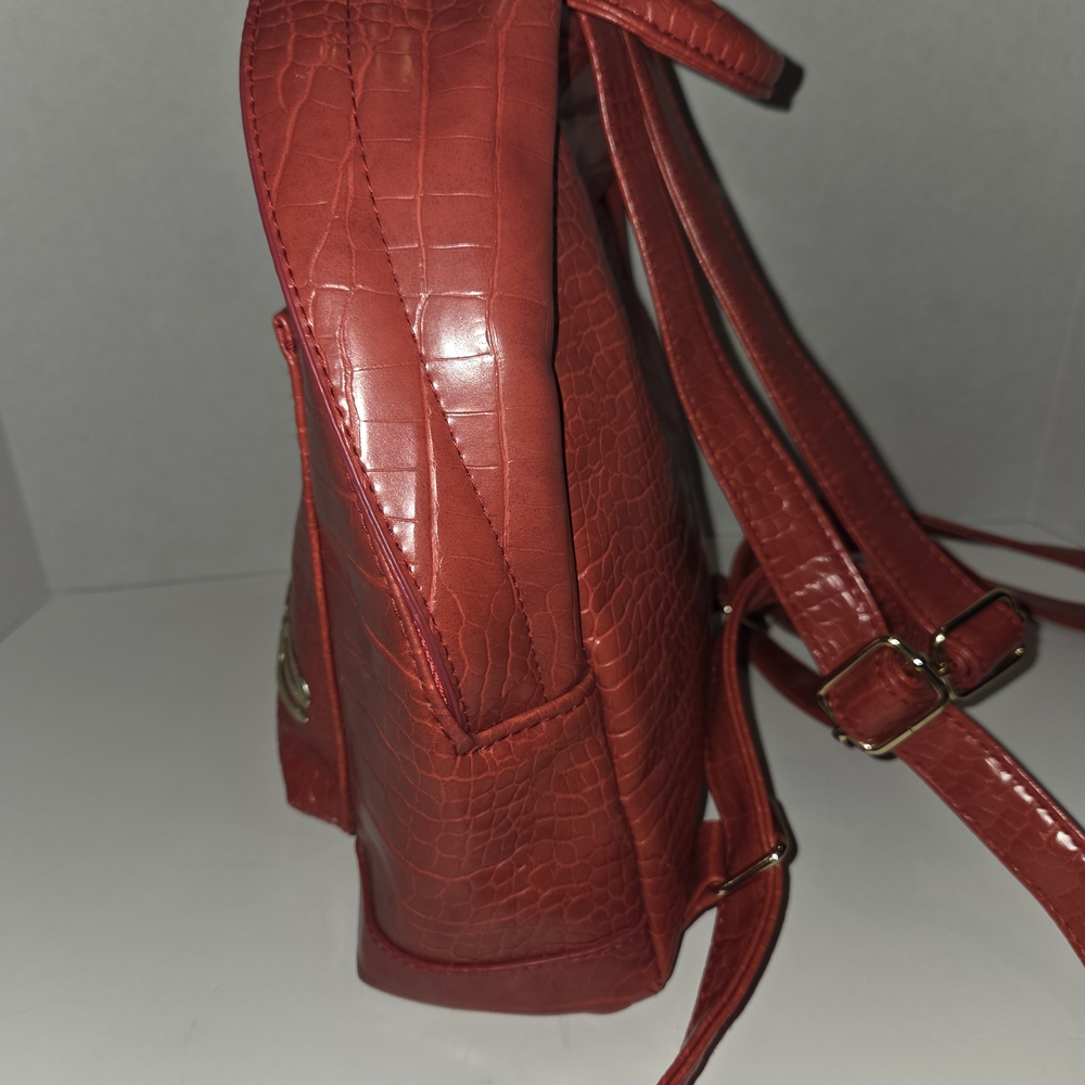 Bebe Red Croc-Embossed Backpack - image 5